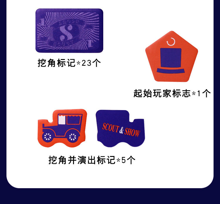 Фишки scout马戏星探搜索桌游2-5人卡牌游戏欢乐亲子休闲聚会oink系列