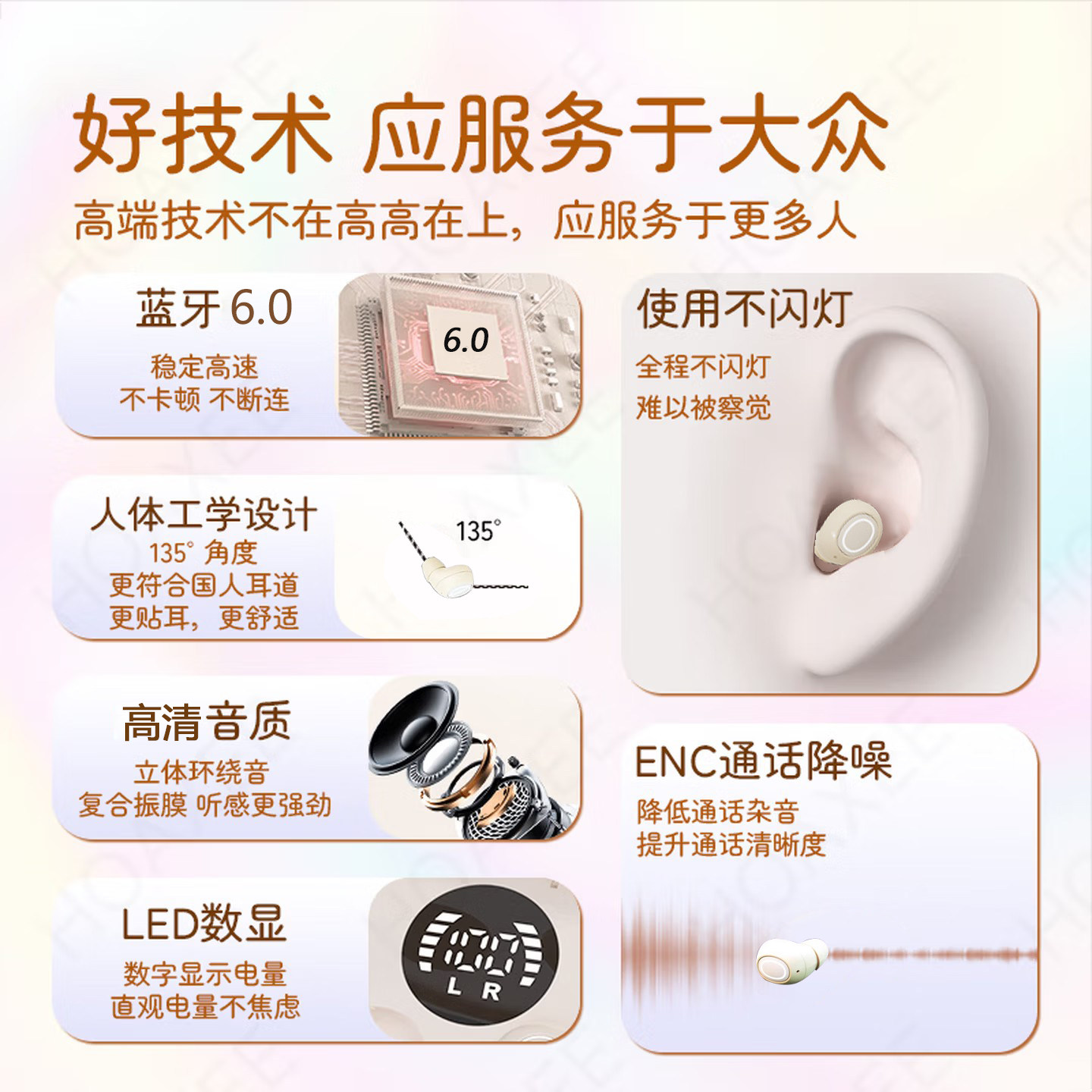 2026 New Model Sleep Wireless Bluetooth Earphones Mini Invisible Micro In-Ear Type for Work and Side Sleeping with Noise Reduction