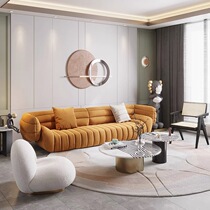 Italian-style minimalist sofa Straight to four places Italy imports Baxter Tactile full frosted real leather sofas