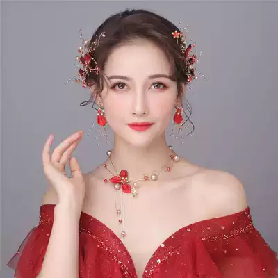 Bride Dinner Headwear Red Xiuhe 2021 New Simple Mori Xianxian Chinese Senior Wedding Atmosphere