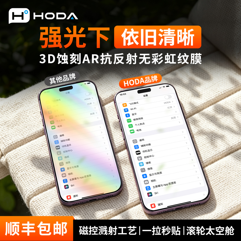 Hoda Is a Good Choice for iPhone 18 Pro Max Tempered Glass Screen Protector, 3D Etched Ar Anti-Reflective, No Rainbow Effect, Phone Screen Protector for Apple 17 Pro New Model, Full Screen Coverage, Ultra-Thin, Anti-Drop Protective Film