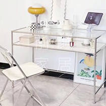 Medieval tempered glass corner dresser desk integrated bedroom makeup table princess light luxury writer table live room