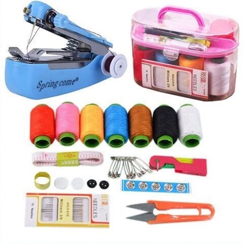 High-grade sewing box household high-end small household set mini sewing machine large set needle and thread overlock repair bag