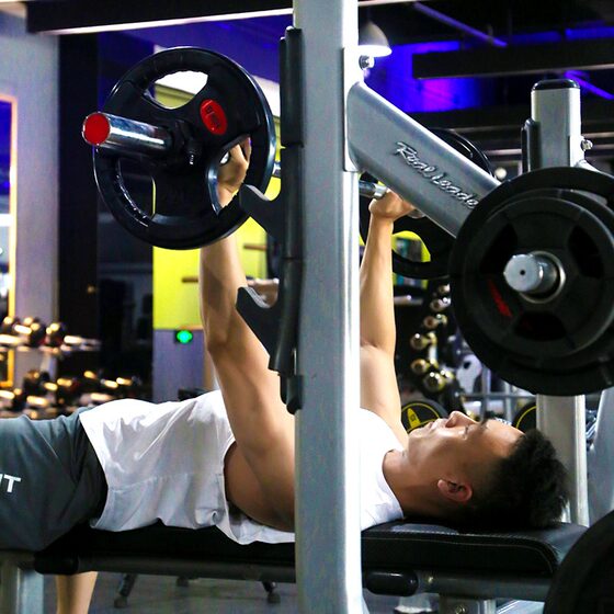 Clearance Sale Large Hole 5 10 15 kg Rubber-Coated Three-Hole Barbell Plates Gym Small Hole Dumbbell Plates Weights