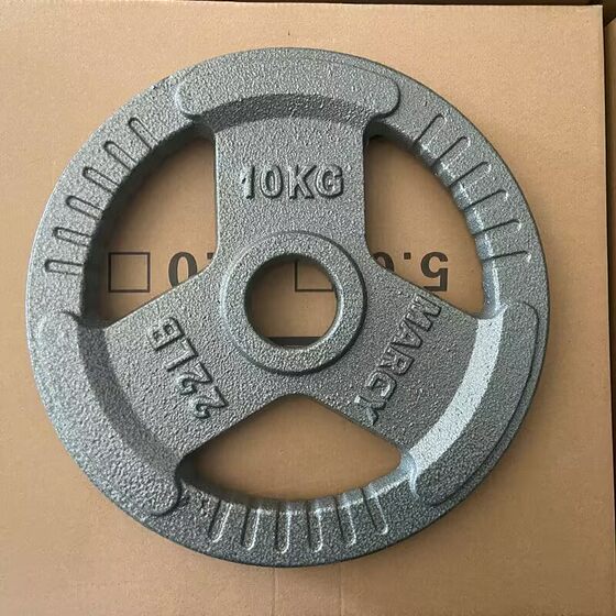 Hengda Barbell Plates with Large Holes and Small Holes for Gym and Home Use, Rocker Arm Weight Plates, Weightlifting Painted Three-Hole Hand Grip Plates, Cast Iron