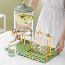 High Face Value Glass Cold Kettle With Tap High Temperature Light Lavish Home Large Capacity Cool Kettle Juice Pot Cup Suit