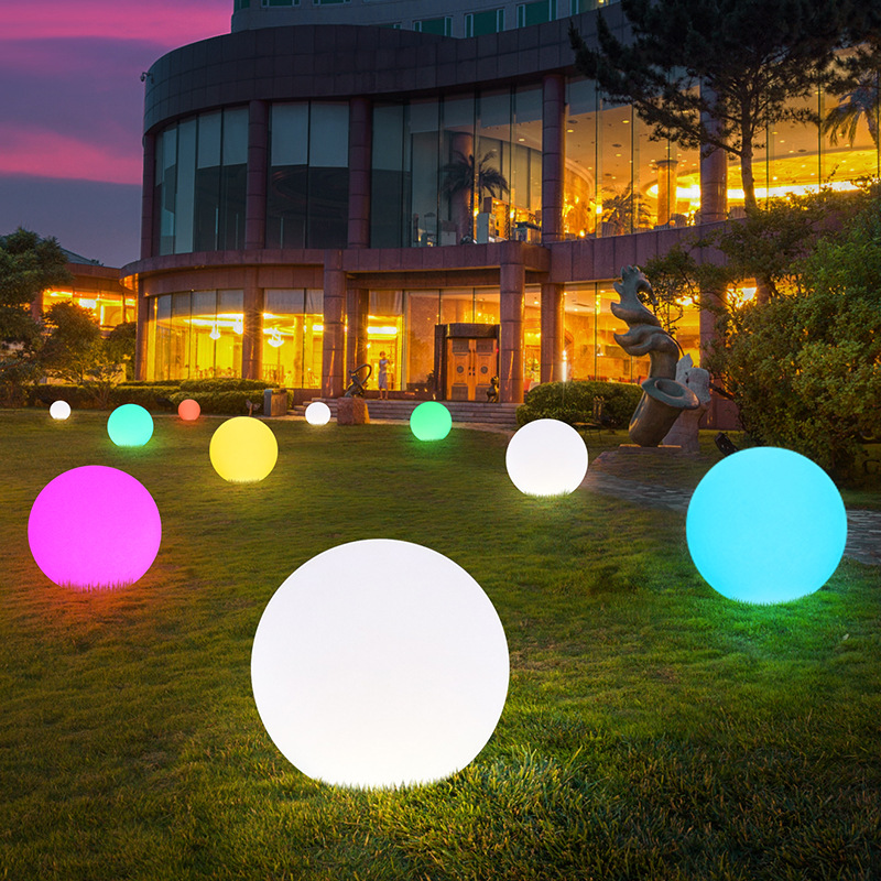 LED luminous round ball light outdoor seven color charging landscape courtyard lamp hanging lamp waterproof solar spherical grass terrace lamp