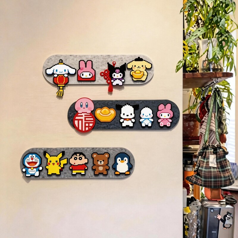 DIY Finished Product Storage Display Frame for Pegboard Felt Board, Home Wall Background Board, No-Drill Wall Sticker