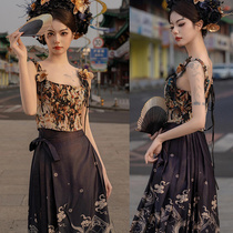 Internet celebritys same style hairpin travel clothing short top vest womens outer wear niche toast clothing fishbone bra sexy