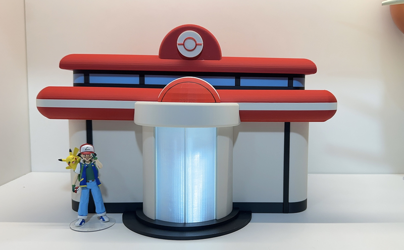 Pokémon Center, the Doors Can Be Opened, and You Can Add Your Own Lights Inside, Pokémon Center Model Figurine