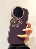 Apple, космонавт, iPhone 14, чехол для телефона, iPhone15 Pro, невидимая трубка, сиреневый космический iPhone13 Pro, 14promax, iphone, популярно в интернете