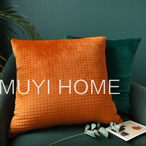 Nordic thickened solid color quilted velvet pillowcases living room sofa lumbar support bed pillows office cushions)