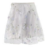 Танцующая юбка для танцевального шоу, белая шифоновая мини-юбка