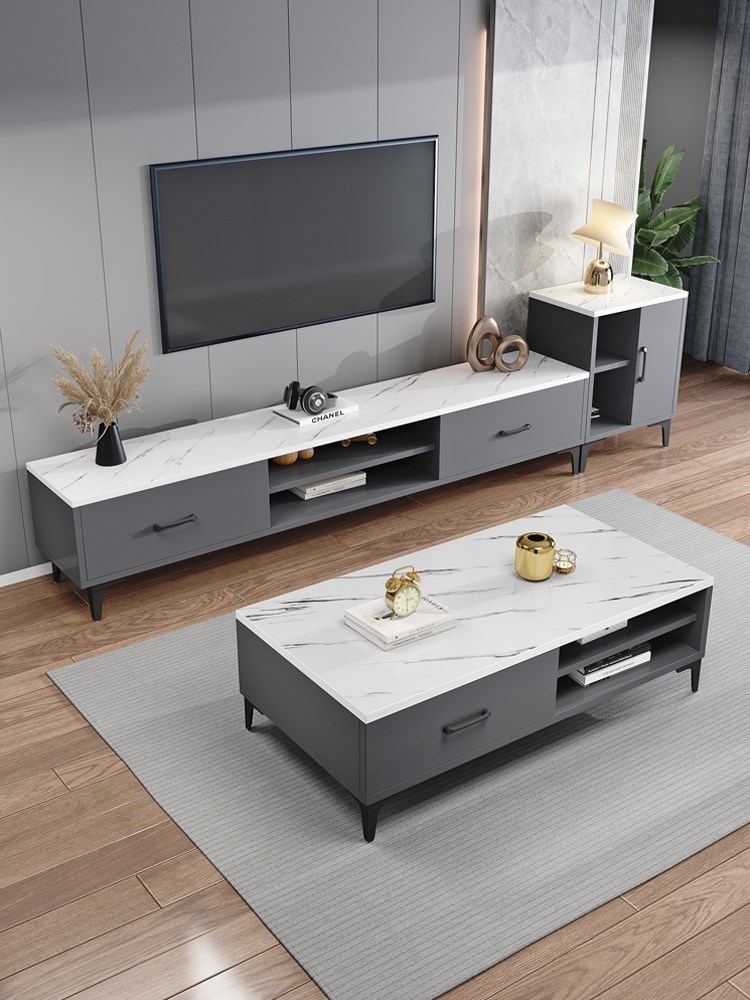 2021 new TV cabinet ten coffee table net red Nordic style high-end light luxury living room fashionable floor cabinet wall cabinet economy