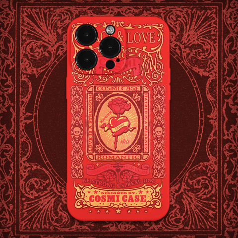 Red — Cosmi ROMANTIC Rose Tarot Card New 15, 14, 13, 12 iPhone Case