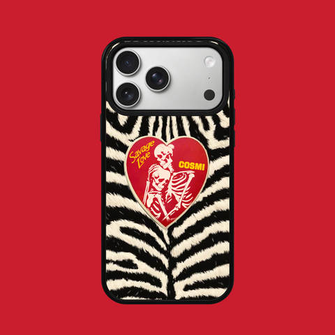 Zebra Skeletal Hearts Savage Love iPhone Case