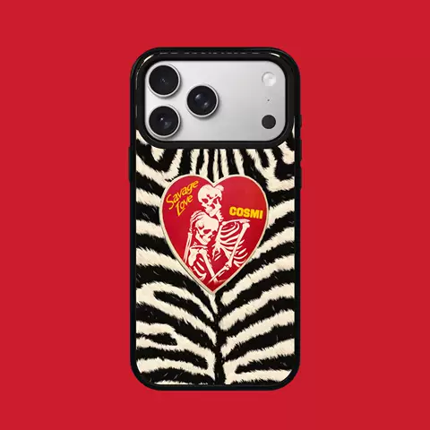 Zebra Skeletal Hearts Savage Love iPhone Case for iPhone 17 – 13