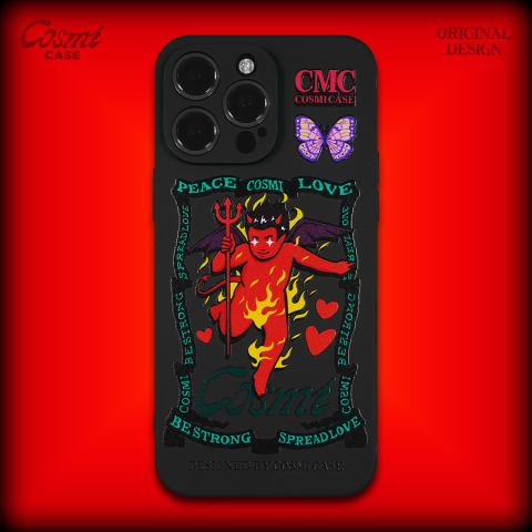 Black — Cosmi Be Strong Spread Love Devil Cupid New 15, 14, 13, 12 iPhone Case
