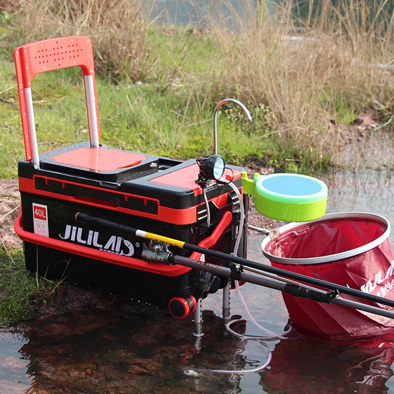 Oxygenation pumping fishing box full set free installation with wheels ultra-light multi-functional fishing box platform fishing box 40 liters special fishing gear