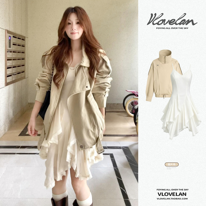 French-Style Gentle Lapel Jacket Women's Autumn Suit 2026 New Trendy Irregular White Dress French-Style Gentle Lapel Jacket Women's Autumn Suit 2026 New Trendy Irregular White Dress