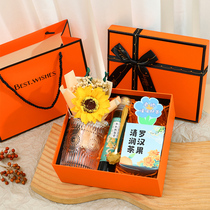 Teachers Day Gift 2023 New Kindergarten to teachers practical upscale flower tea gift box with thank - you