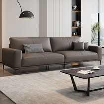 Modern simple office sofa Italian style minimalist light luxury reception guest straight row leather three-seater business negotiation