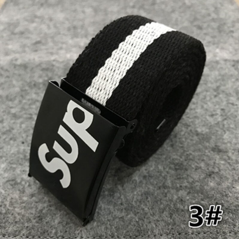 Men's Cloth Belts White Teenagers Student Canvas Pants With Automatic Smooth Buckle Minima Casual Woven Belt Tide