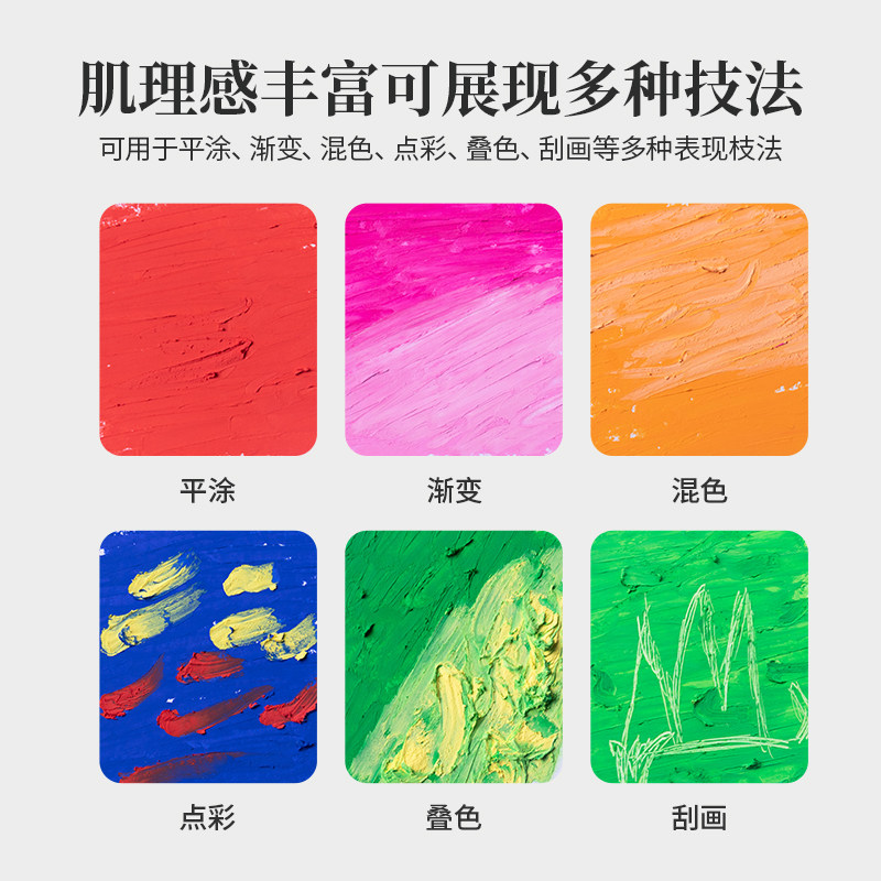 Caran D'Ache Swiss Imported Professional-Grade Oil-Based Soft Pastel Sticks Oil Pastels Artist Neopastel Crayons 12 Colors 48 Colors Children's Art Student Special Set