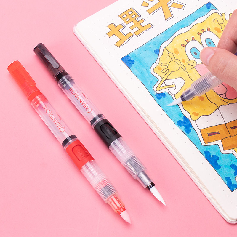 Caran D'Ache Swiss Kailandika Fountain Pen Set Solid Watercolor Paint Pen Beginner Hand-Drawing Outlining Pen Water-Filled Pen Refillable Water Brush Soft Tip