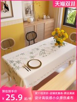 Table cloth rectangular advanced senses cotton linen fabric Waterproof American Light Lavish Garden Wind Meal Tea Table Busins
