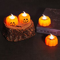 Simulation Pumpkin electronic small candle lamp Halloween atmosphere arrangement shooting atmosphere props Skull Pendulum decorative lamp