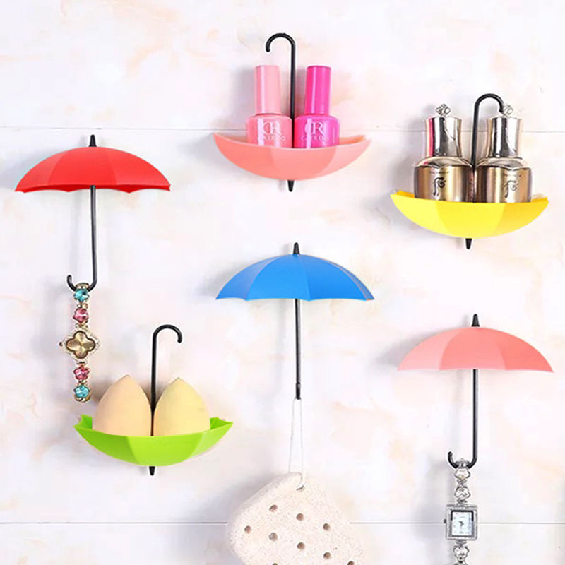 Hook Sticky Hook Umbrella Wall Stickup Self-Adhesive Cute Teen Hearts Room Arrangement 3D Solid Small Objects Doormatter Inclusions
