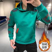 Autumn Winters new necropolis Mens cap Fashion Chains Chains Han version Loose Long Sleeve Plus Suede Thickened Blouse