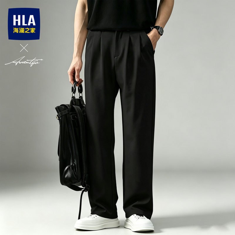 Heilan House Straight-Leg Casual Pants for Men, New Autumn and Winter Business Commuter Dress Pants, Stretchy, Wrinkle-Free Black Pants Heilan House Straight-Leg Casual Pants for Men, New Autumn and Winter Business Commuter Dress Pants, Stretchy, Wrinkle-Free Black Pants