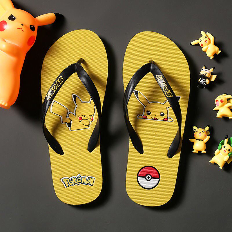 Pikachu flip-flops men's summer new style outerwear trend net red slippers men's Korean version personality beach sandals sandals