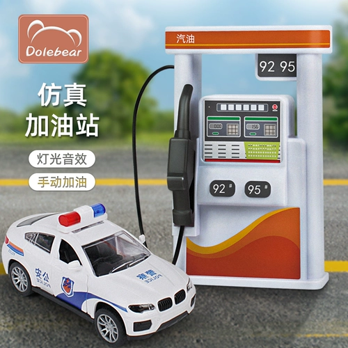 Транспорт, реалистичная полицейская машина со светомузыкой, игрушечная машина для мальчиков, бензоколонка, 3-6 лет