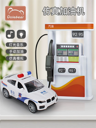 Транспорт, реалистичная полицейская машина со светомузыкой, игрушечная машина для мальчиков, бензоколонка, 3-6 лет
