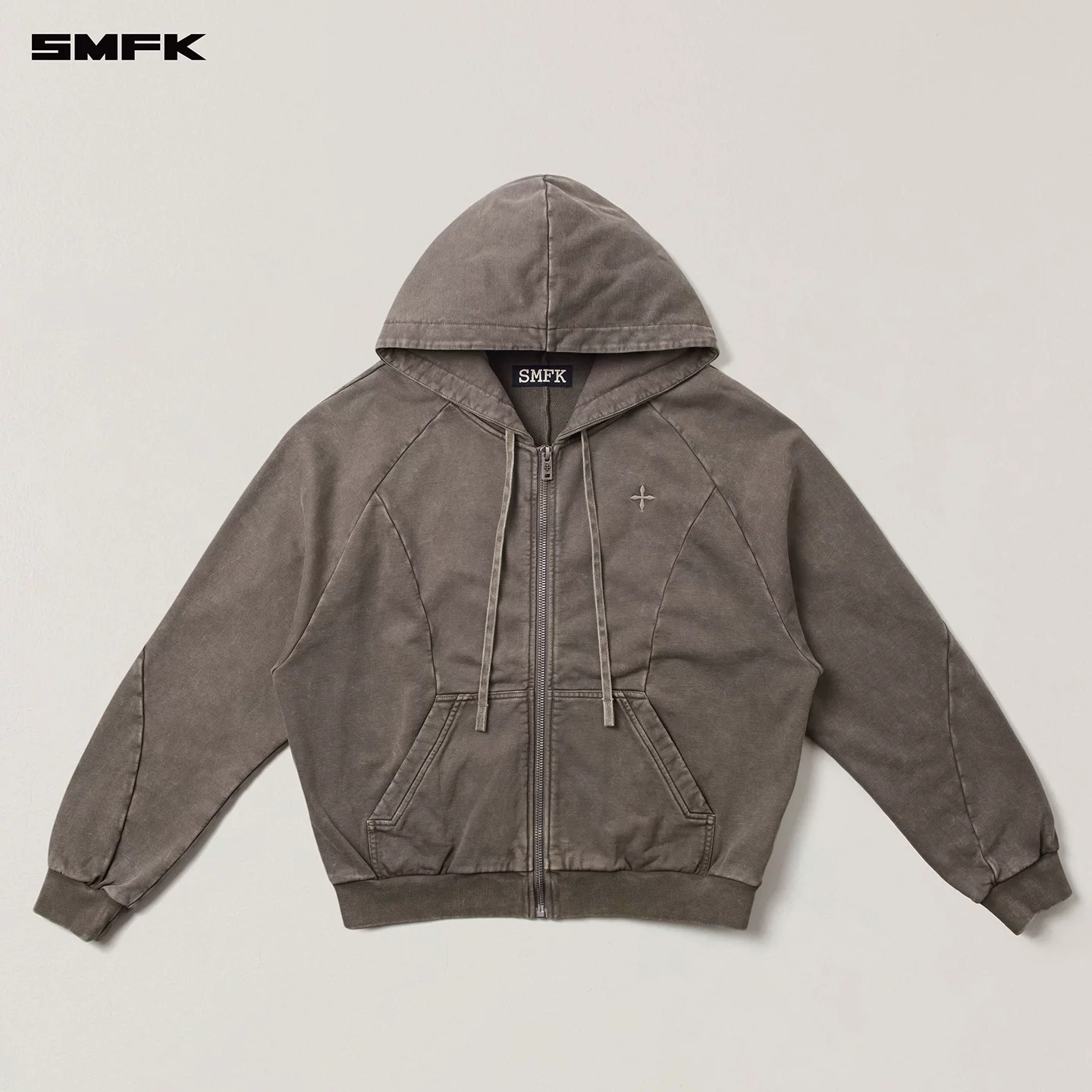 Свитшот SMFK, худи на молнии, длинный рукав, весенний толстовка, стиль, свободный крой
