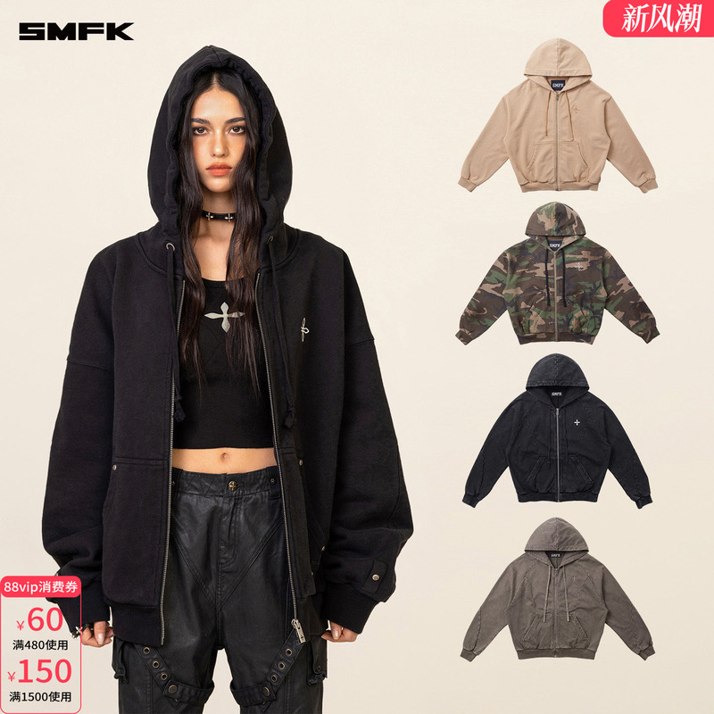 Smfk Cross Flower Classic Zipper Hoodie Ch005B1 Star Same Style Hooded Sweatshirt Jacket Cardigan Spring Smfk Cross Flower Classic Zipper Hoodie Ch005B1 Star Same Style Hooded Sweatshirt Jacket Cardigan Spring