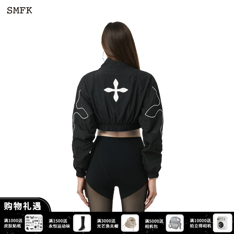 SMFK Eternal Training Clip Carat Chain Sport Mesh Breathable Short Jacket Guan Xiaotong the same UG012B