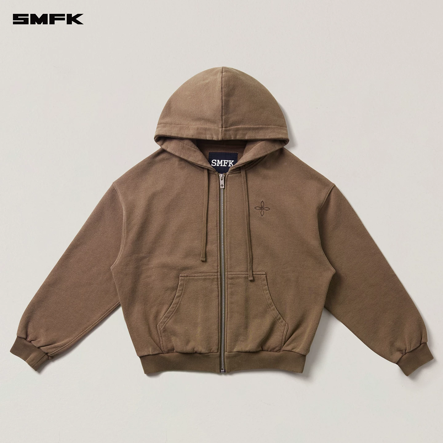 Свитшот SMFK, худи на молнии, длинный рукав, весенний толстовка, стиль, свободный крой