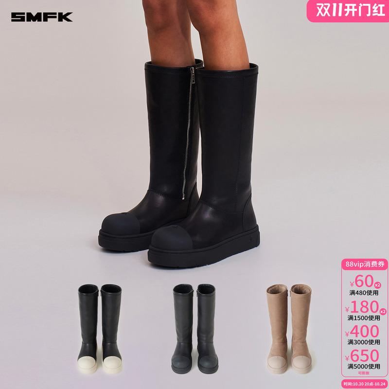 Smfk Cross Statue Sherpa Leather Wool Snow Boots/High Boots Women's Shoes Sc011S/B/Bw Snow Boots