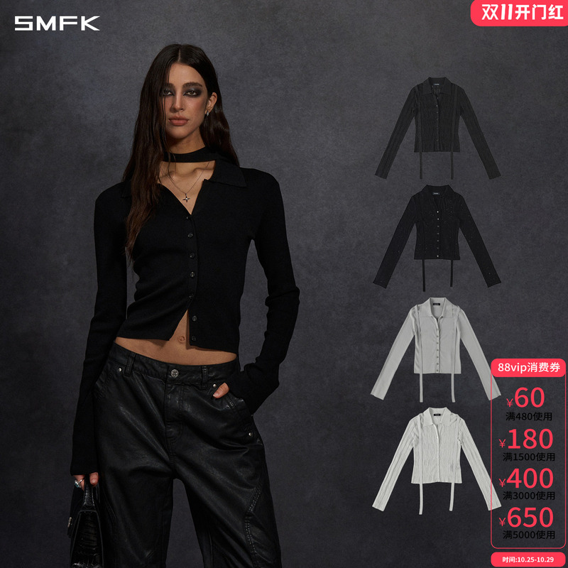 Smfk Siren Silk Evening Knit Shirt Cpk20B/Lg/Bv/Bs/Sls Slim Fit Long Sleeve Knitwear for Women
