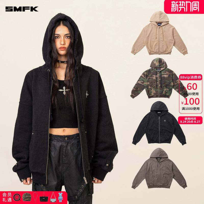 Smfk Cross Flower Classic Zipper Hoodie Ch005B1 Star Same Style Hooded Sweatshirt Jacket Cardigan Spring Smfk Cross Flower Classic Zipper Hoodie Ch005B1 Star Same Style Hooded Sweatshirt Jacket Cardigan Spring