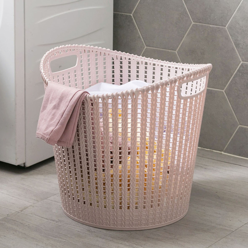 Home hollow plastic basket basket bathroom large wash basket toy clothes to cover basket J