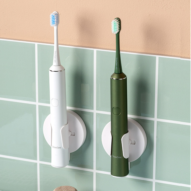 Automatic opening and closing electric toothbrush storage shelf makeup room suction wall-mounted punch-free wall toothbrush seat toothbrush shelf