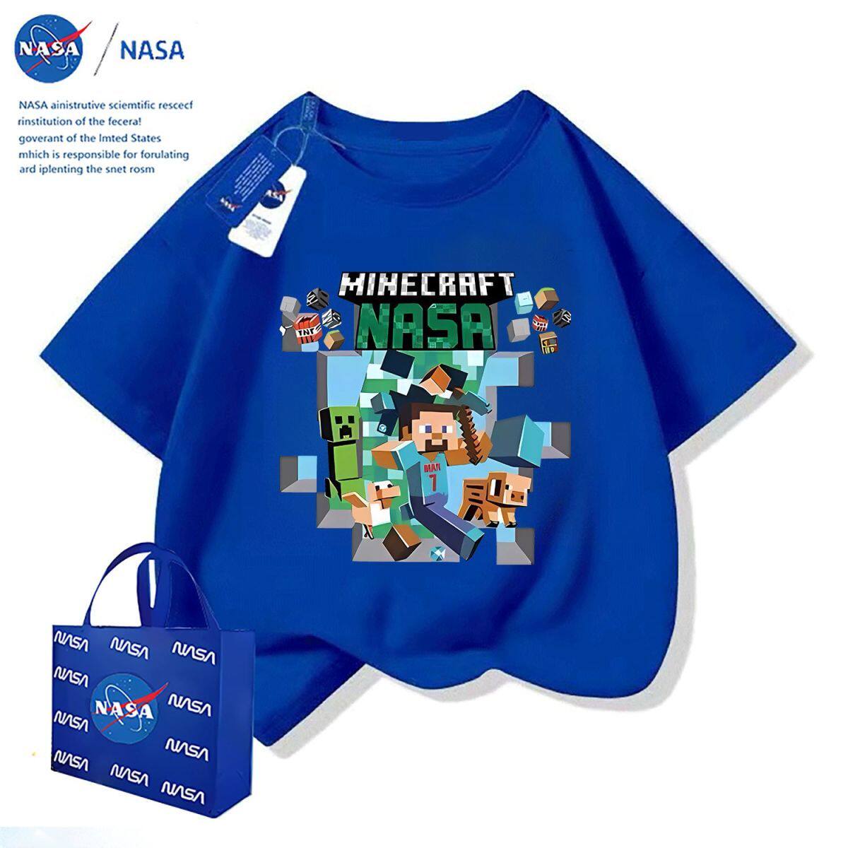 NASA联名我的世界夏季儿童短袖T恤时尚痞帅男童休闲运动半袖上衣 — 21