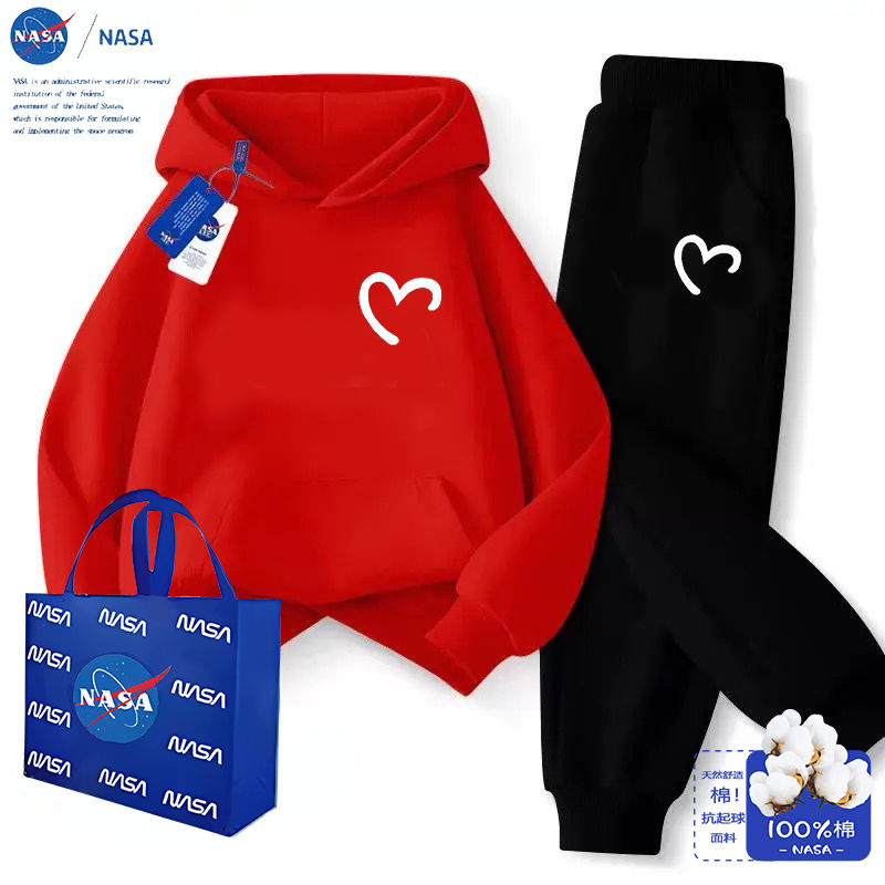 Осенне-зимний универсальный детский свитер с капюшоном NASA, модный костюм с героями мультфильмов для мальчиков и девочек, универсальная куртка в западном стиле
