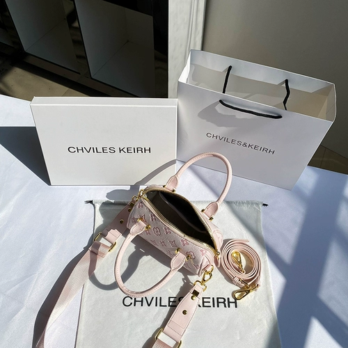 CHALIE&KOLSR Розовая подушка, сумка через плечо, осенняя, из натуральной кожи