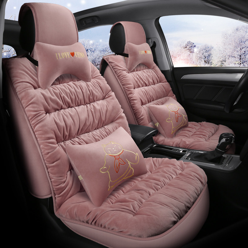 Car cushion winter short plush autumn winter car seat cover female down warm car seat cover all inclusive universal car cushion